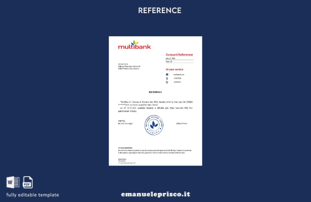modello di riferimento Panama Multibank in stile verificato
